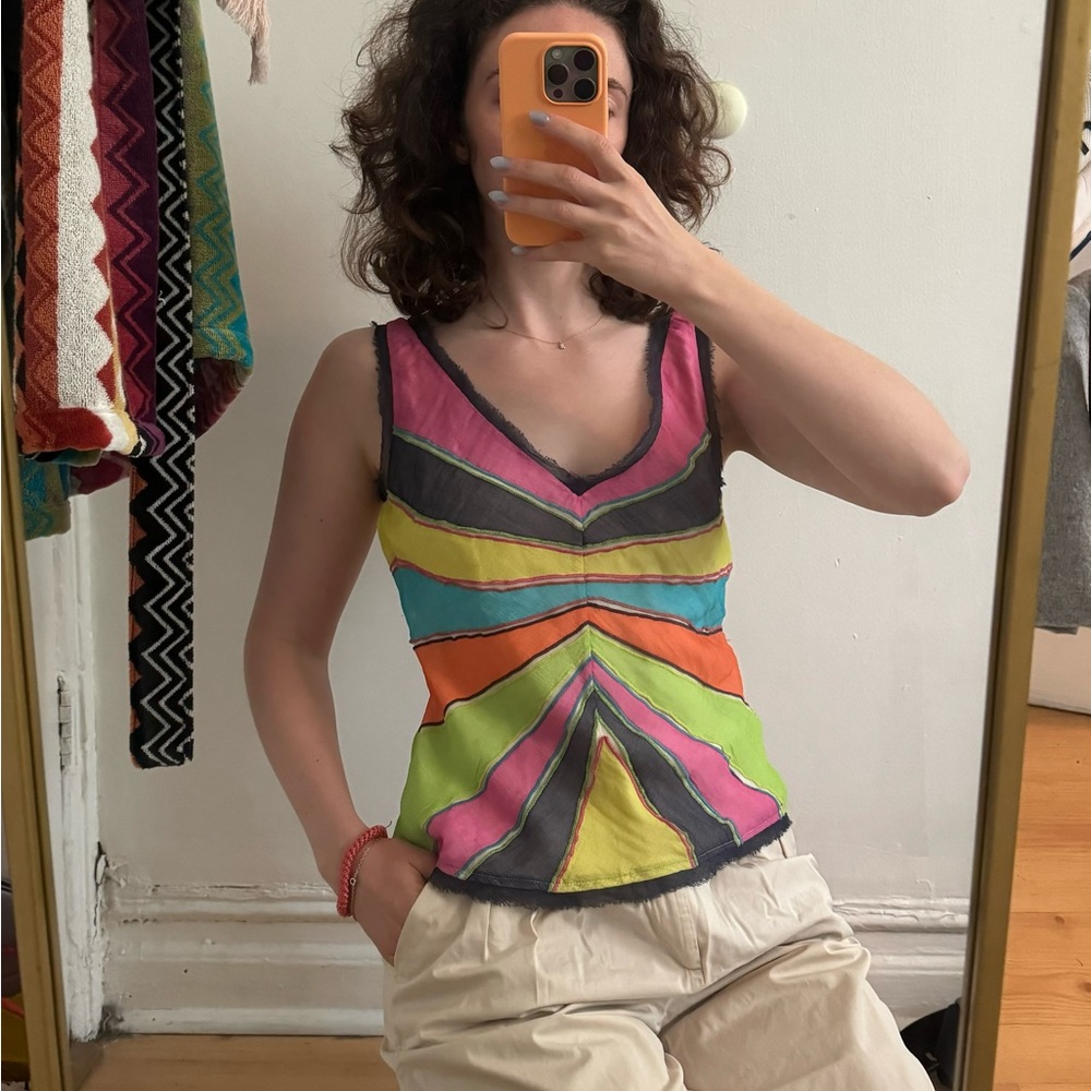 Maxazria collection silk rainbow top